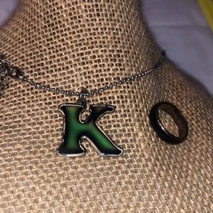 3/$15 2pc K necklace mood color changing and ring